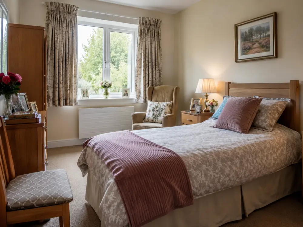 Comfortable private room for an older resident